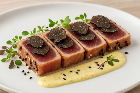 Tataki de atún con trufa negra