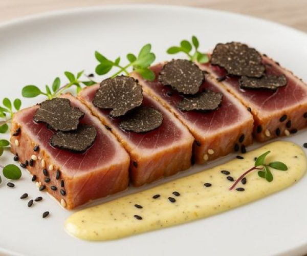 Tataki de atún con trufa negra